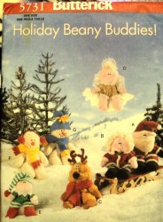 5731 7 8-9'' SANTAS, ANGEL, ELF, SNOMAN, REINDEER BEANIE PATTERN